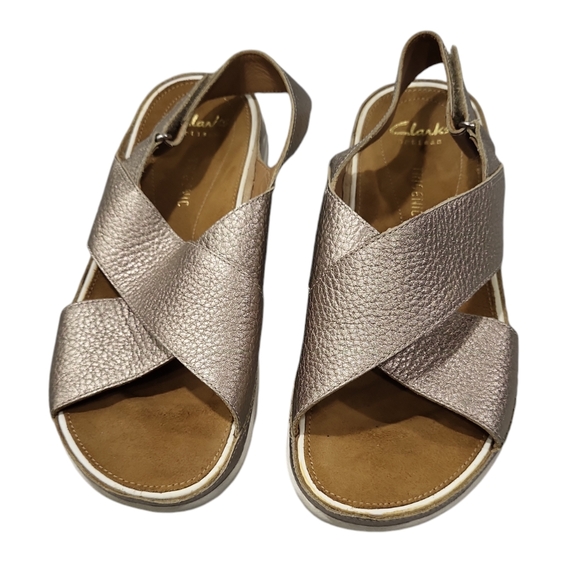 Ladies Clarks TriGenic comfy Casual Summer Sandals adjustable strap 8.5 - Picture 2 of 10